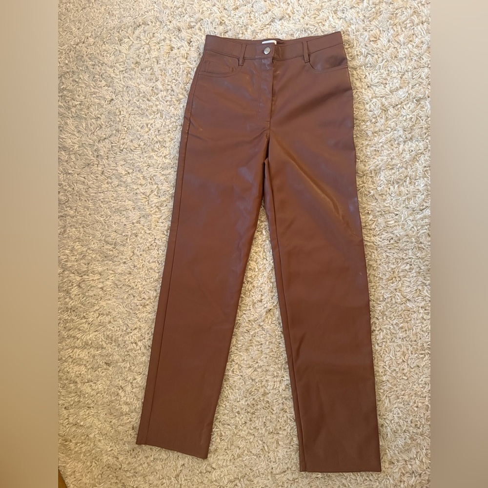Wilfred Brown Faux Leather Pants